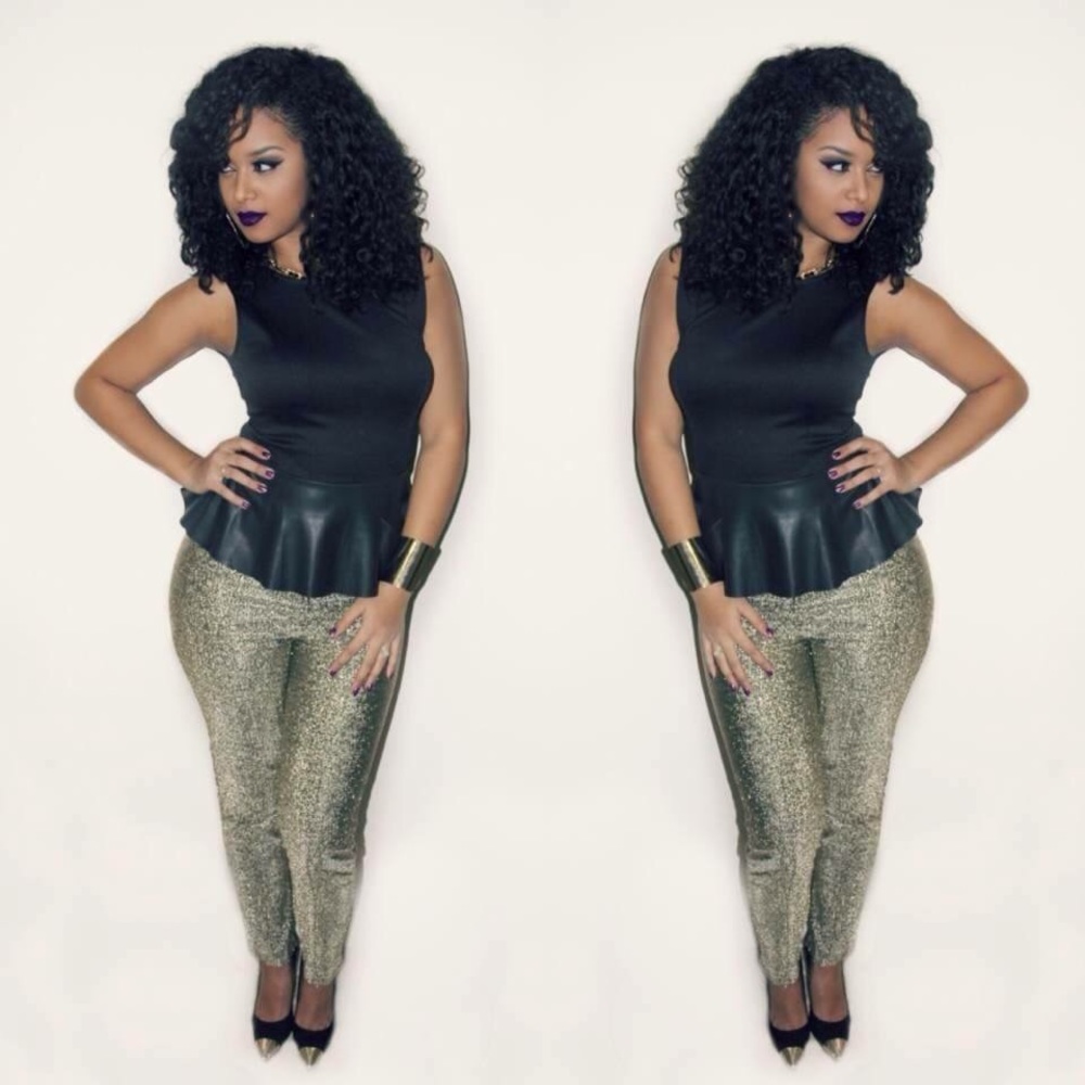 Black & gold fashion pants